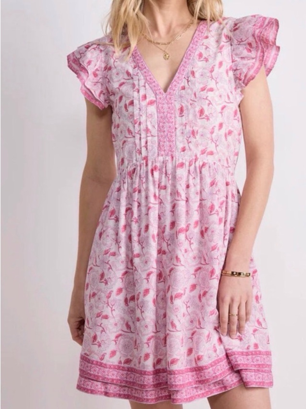 Vineyard Vines Pink and White Floral Mini Dress XS - Picture 2 of 12